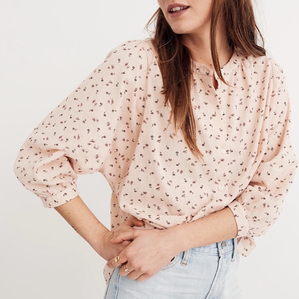 Madewell peasant top in delicate floral